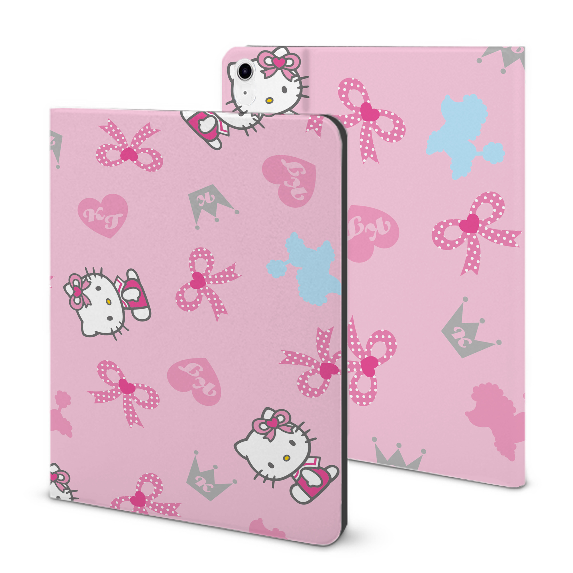 （画像用） Hello Kitty ハローキティ IPad ケース ブック型 PUレザー TPU 耐衝撃 軽量 薄型 ペン収納なし 全面保護 IPad 各モデル対応